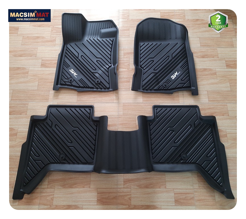 Thảm lót sàn Ford Ford Ranger 2015- nay Nhãn hiệu Macsim 3W chất liệu nhựa TPE đúc khuôn cao cấp - màu đen
