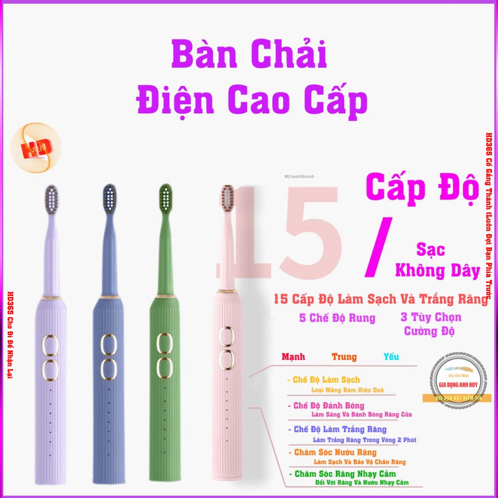 Bàn Chải Đánh Răng, Bàn chải Đánh răng Điện SONIC Siêu Mền Mại ( Hàng Chính Hãng ) - Dùng Cho Răng Nhạy Cảm HD365