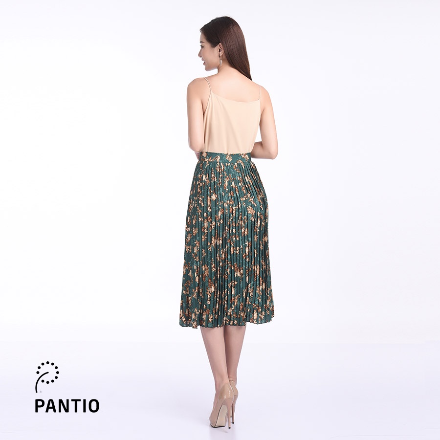 Chân váy dài chất liệu lụa mát họa tiết hoa nhí xếp ly FJD3775 - PANTIO