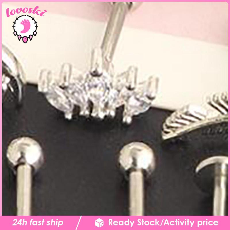 Set 17 Khuyên Mũi Thép Không Gỉ Cá Tính