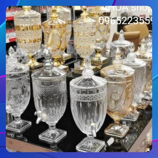 Bình Thủy Tinh Đựng Nước Hoa Quả Có Vòi, Bình Cup Đựng Rượu 2L VÀ 3L và 5L (Hàng Dày) TANOSA - Đồ Tiện Ích