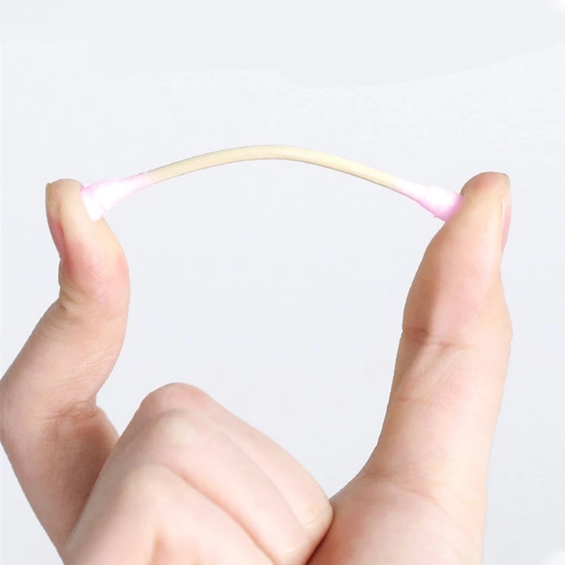 [Hàng mới về] Hộp 200 tăm bông cotton tre hai đầu dùng một lần chăm sóc sức khỏe tiện lợi