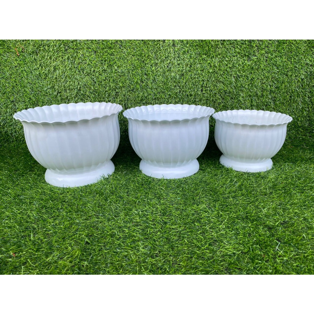 (23x16cm) Chậu nhựa khía bầu chân cao để bàn siêu đẹp_Chậu nhựa cứng cao cấp loại đẹp size 3