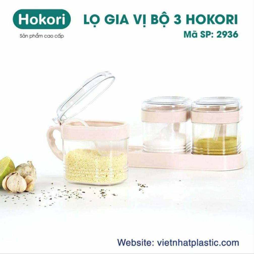 Bộ 3 lọ gia vị hokori cao cấp2936