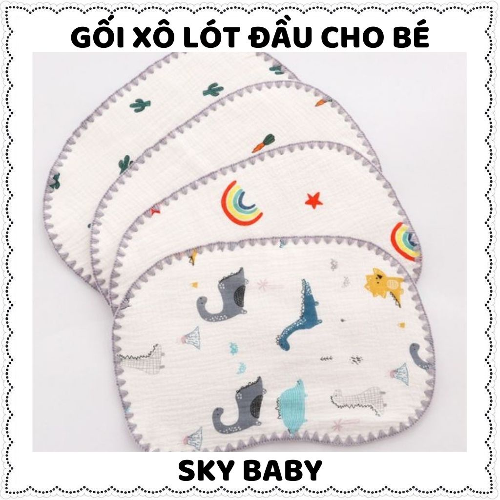 Gối cho bé sơ sinh zozon gối cho trẻ em nằm ngủ chất liệu cotton 10 lớp chống trào ngược méo đầu cho em bé 0 tháng tuổi