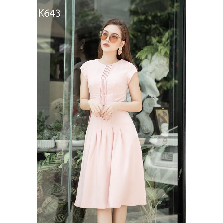 ĐÀM XÒE THIẾT KẾ  K643 - TIIN STORE (Hàng may thiết kế ,ảnh thật shop tự chụp)