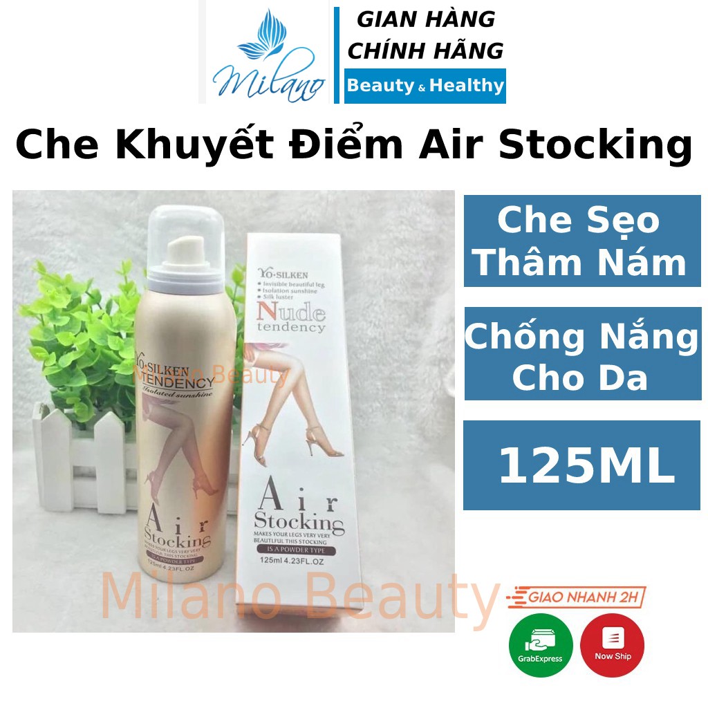 Kem che khuyết điểm tất phun Air Stocking 125ml che sẹo khuyết điểm lưng chân body toàn thân Hàn Quốc Milano Beauty | BigBuy360 - bigbuy360.vn