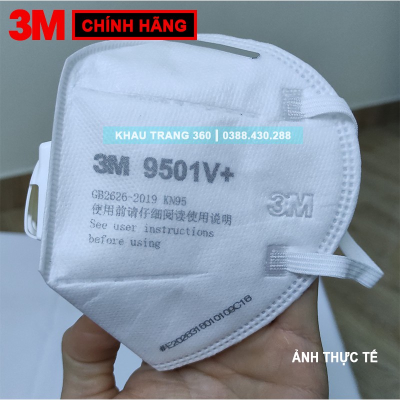 (1 Chiếc) Khẩu Trang Cao Cấp 3M 9501V+ [Chính Hãng] Có Van Thở, Khẩu Trang Chống Bụi Mịn PM 0.3, PM 2.5, Vi Khuẩn.