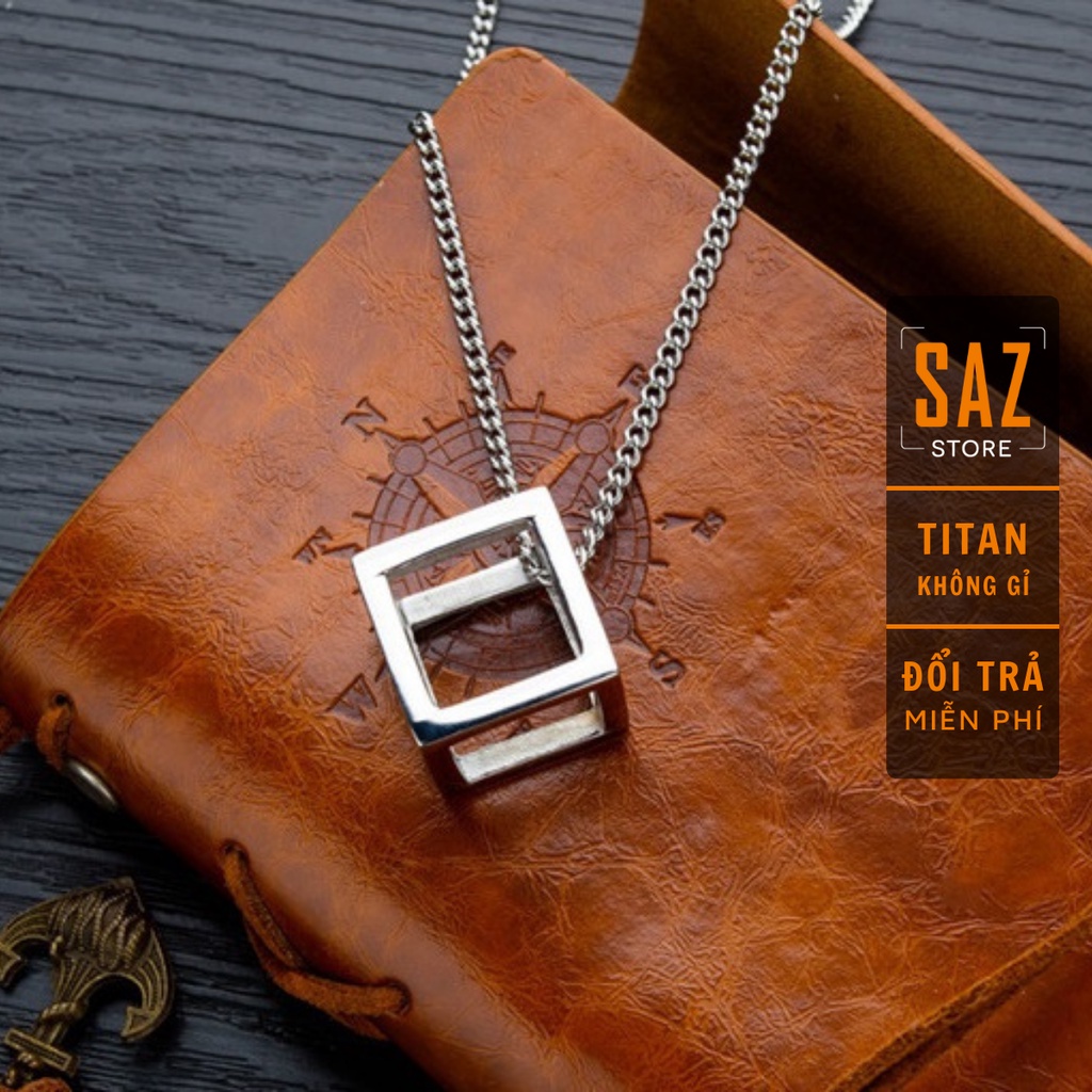 Dây Chuyền Cube Lập Phương Rỗng Saz Store Màu Bạc - Mặt Vòng Cổ Cube Chain Đơn Giản Titan Không Gỉ - Cube Chain