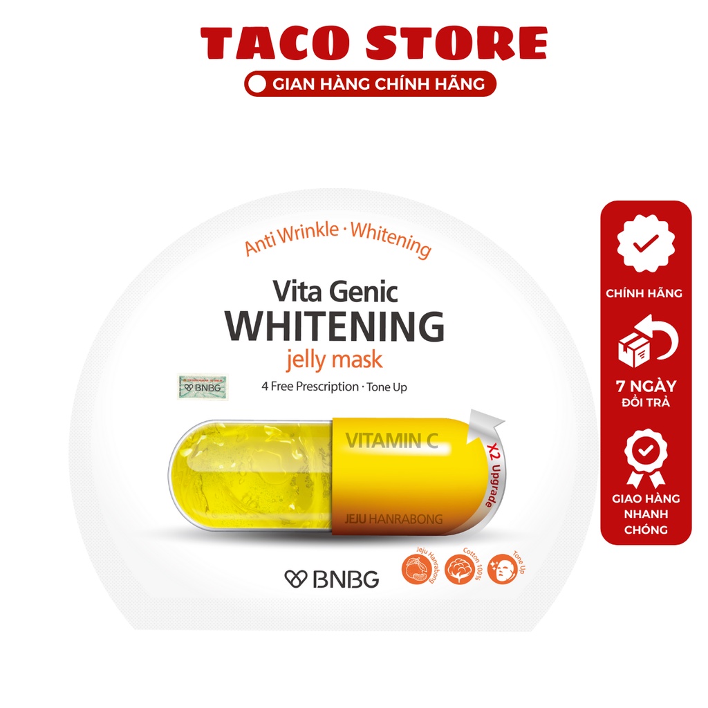 Mặt nạ dưỡng da trắng sáng BNBG Vita Genic Whitening 30ml - Làm mờ thâm, nám