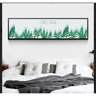 Tranh canvas lá nhiệt đới dài 35x100 kèm khung