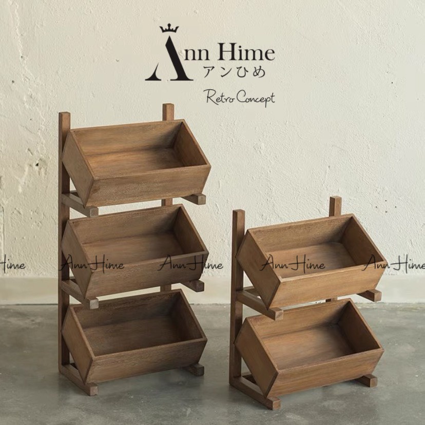 Kệ Gỗ Để Đồ Nhà Bếp Hoặc Decor Đựng Đồ Phòng Khách Kiểu Retro Bắc Âu Annhime SP13