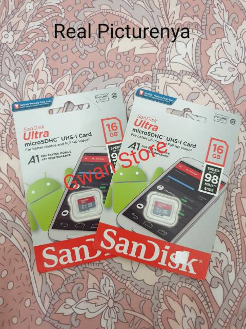Micro Siêu Nhỏ Sandisk Ultra Microsdhc Uhs-i 16gb 98mbps A1 C10 Cho Điện Thoại Thông Minh