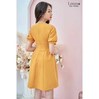Váy xòe cổ tròn bèo eo TKV2028 - Leeza (Kèm ảnh thật shop tự chụp dã ngoại)