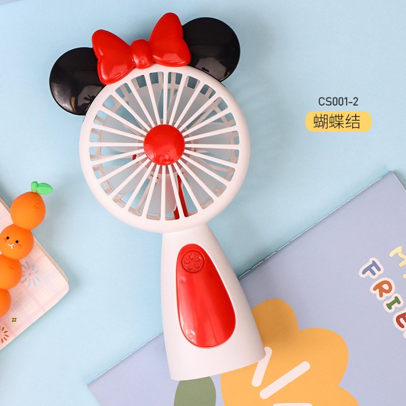 Quạt mini cầm tay tai chuột Mickey cực yêu, có đèn LED, sản phẩm không thể thiếu trong mùa hè