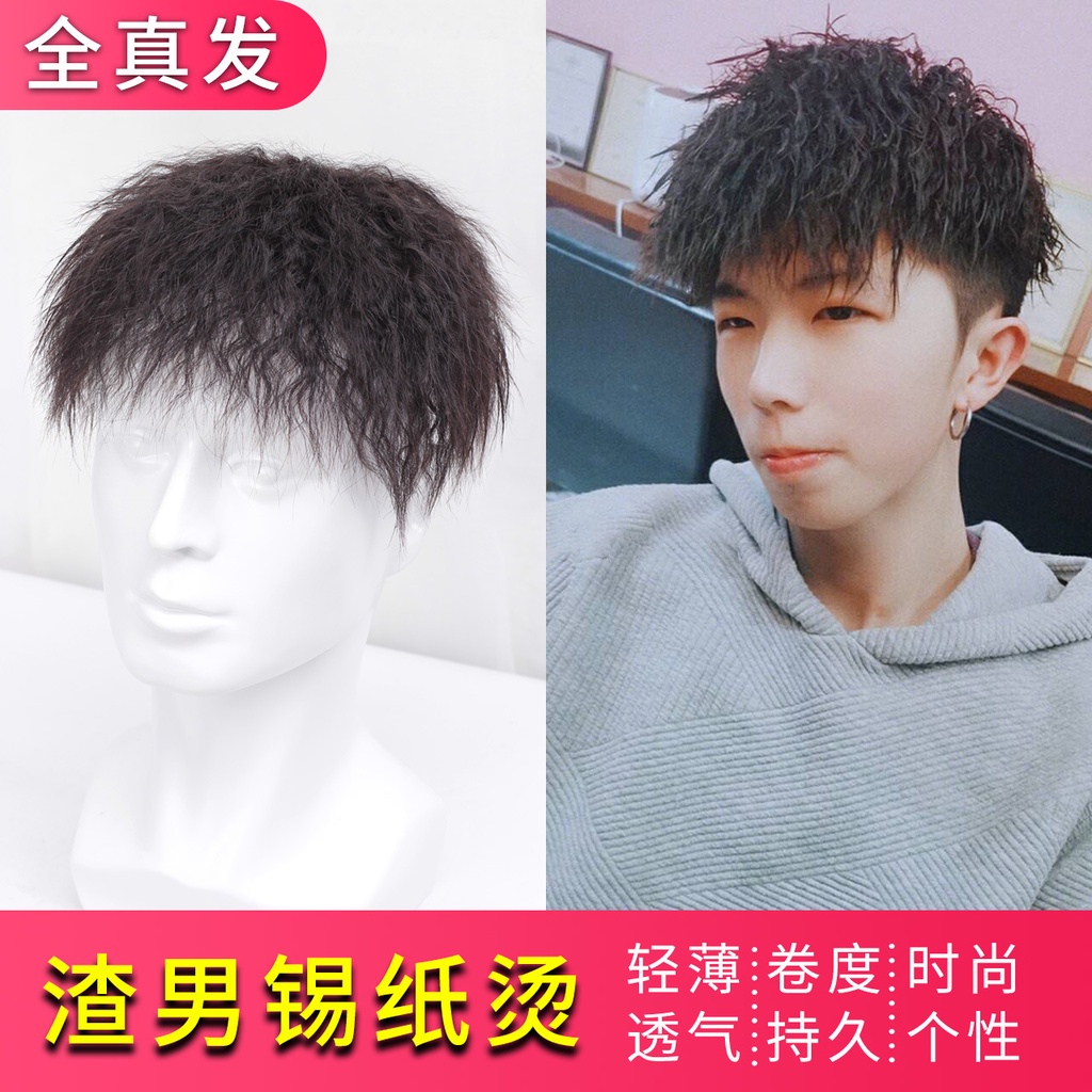 Tóc giả ngắn xoăn từ 100% thật dành cho nam