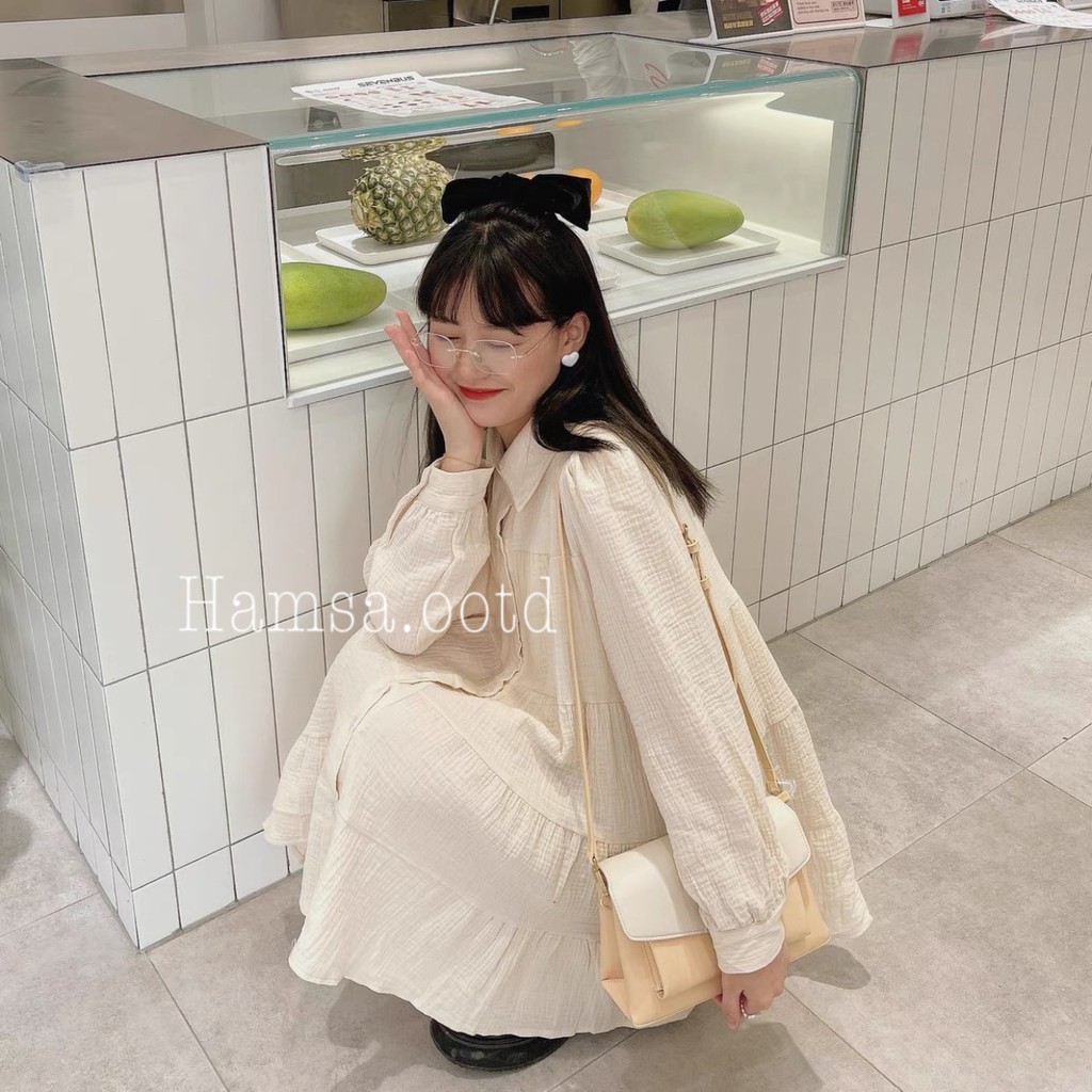 Đầm babydoll Hàn Quốc sang trọng đơn giản với chất vải mỏng mềm thoải mái cho ngày hè năng động 2021