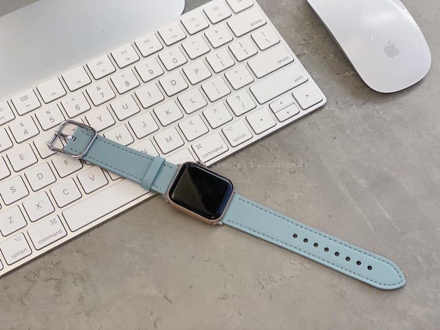 [MỚI] DÂY DA MÀU XANH CỰC XINH DÀNH CHO APPLE WATCH SERI 1/2/3/4/5