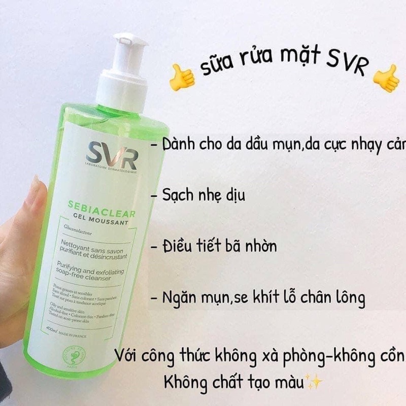 Sữa rửa mặt dạng gel làm sạch ngừa mụn SVR SEBIACLEAR GEL MOUSSANT | BigBuy360 - bigbuy360.vn