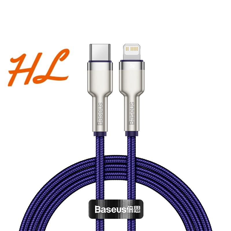 Cáp Sạc Baseus Metal Data Cable Type-C to Lightning, Sạc Nhanh PD 20W, Truyền Dữ Liệu 480Mbps