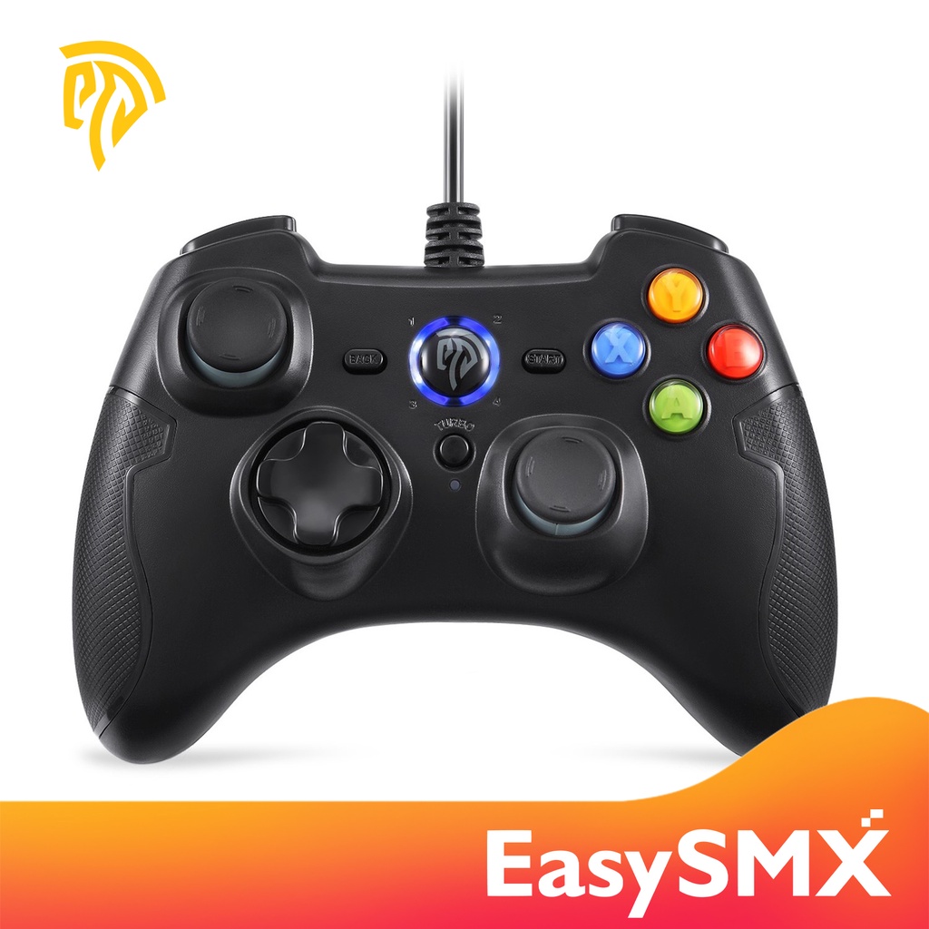 Bộ điều khiển trò chơi có dây EasySMX ESM-9100 là màu đen và màu xám