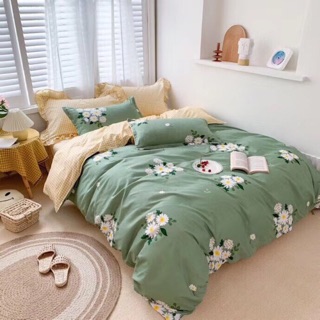 Bộ drap & chăn phao cotton poly cúc hoạ mi mới