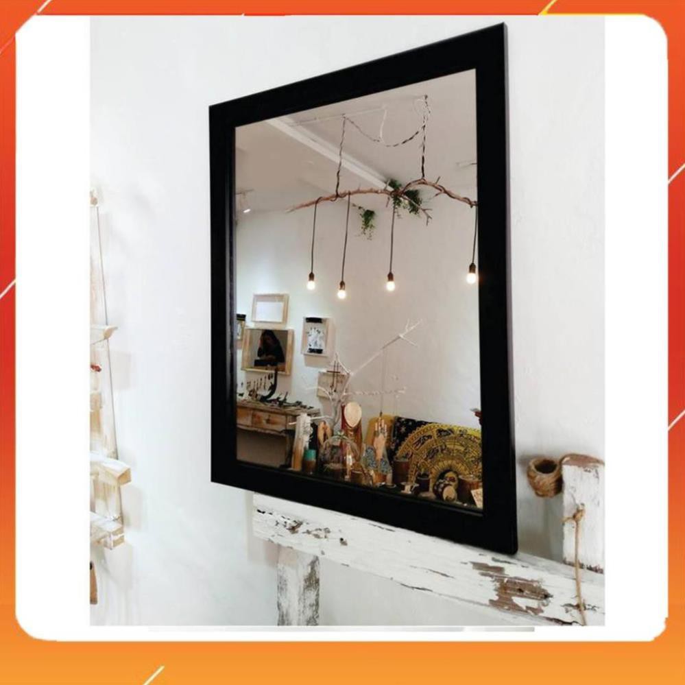gương soi khung viền màu đen trắng nâu vân gỗ kích thước