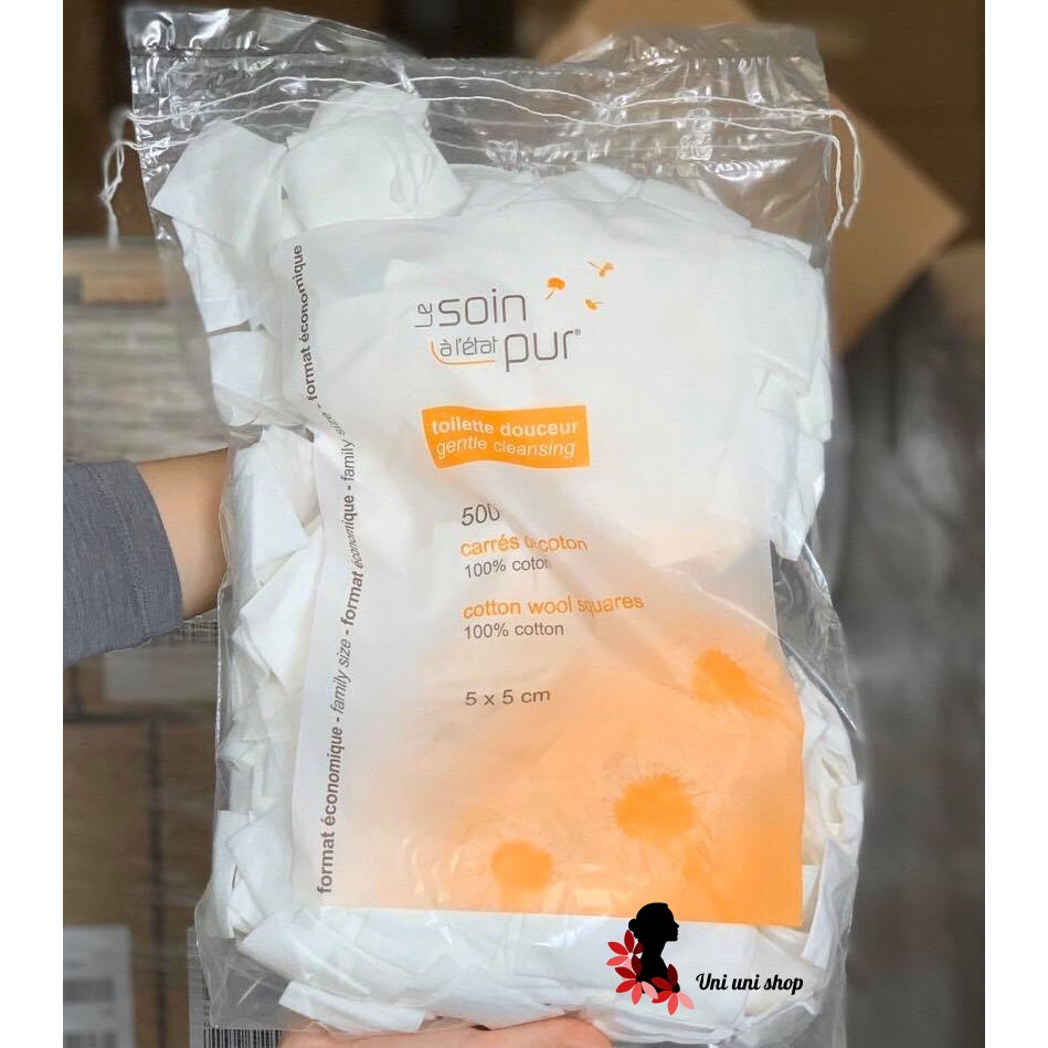 Bông tẩy trang Pháp Tetra Medical Carrés De Coton 500 miếng và 600 miếng