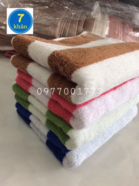 Khăn tắm cỡ trung 35x75cm 100% cotton Sọc nhiều màu - KMH