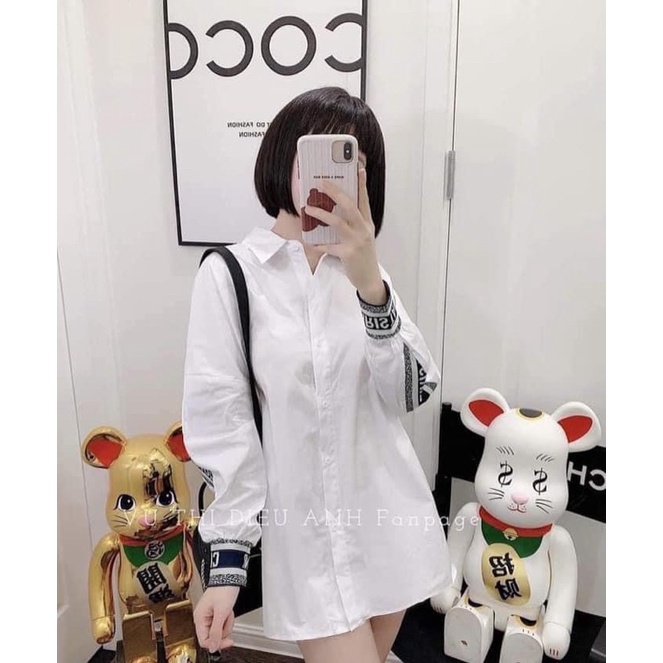ÁO SƠ MI TRẮNG PHỐI VIỀN LƯNG DI..O
