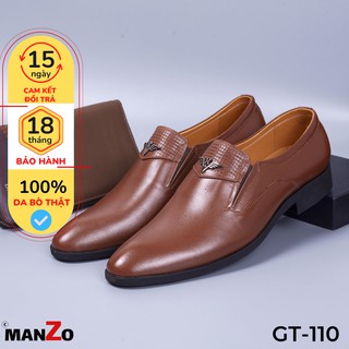 Giày Tây Nam Tăng Chiều Cao 3cm - Giày Cao Cấp Công Sở Da Bò - Bảo Hành 12 Tháng Tại Manzo Store - GT110