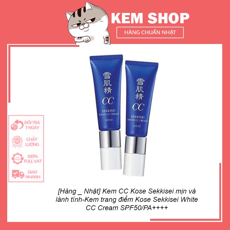 [Hàng _ Nhật]  Kem CC Kose Sekkisei mịn và lành tính-Kem trang điểm Kose Sekkisei White CC Cream SPF50/PA++++