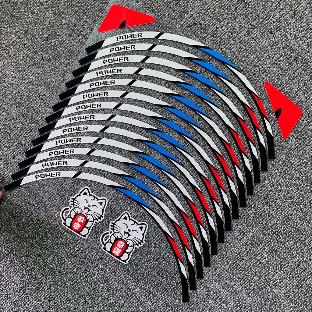 16 Dải Dán Phản Quang 10&quot; 12&quot; 14&quot; Trang Trí Bánh Xe Ô