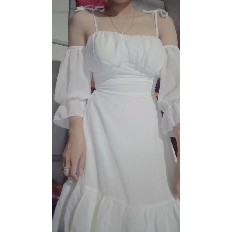 [ẢNH THẬT+ VIDEO ] đầm maxi dáng dài 3 tầng phối voan rớt vai | BigBuy360 - bigbuy360.vn