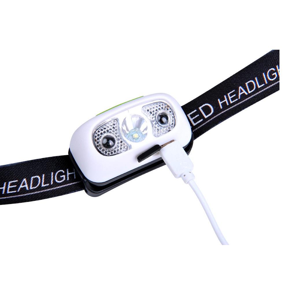 Đèn pin đội đầu mini siêu sáng nhỏ gọn chống nước cảm biến bật tắt sạc nhanh USB