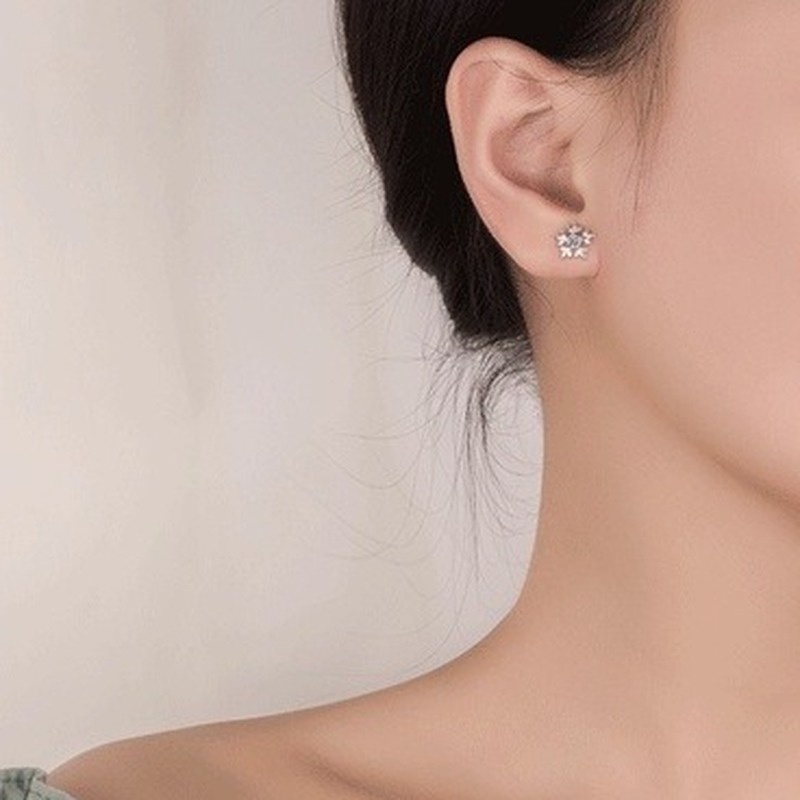 Bông Tai Hình Hoa Tuyết Đơn Giản Phong Cách Ngọt Ngào Thời Trang Mùa Hè 210807