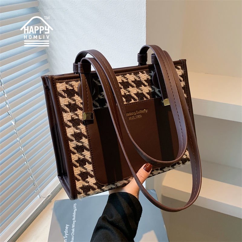 Túi đeo vai HAPPY HOMLIV họa tiết phong cách retro cho nữ