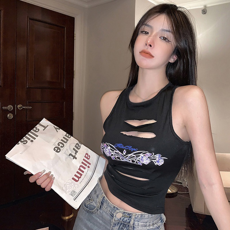 Áo Lửng Không Tay Phong Cách Hàn Quốc Quyến Rũ Dành Cho Nữ