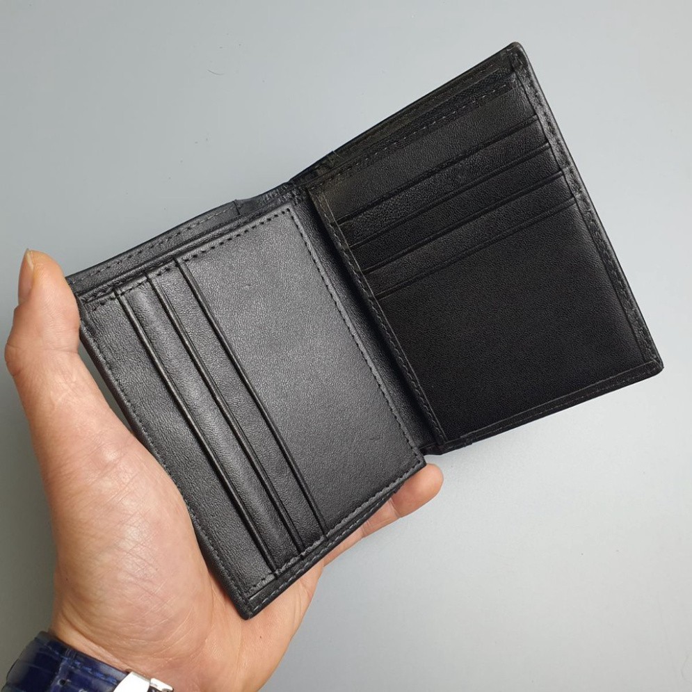 Ví da nam 18 ngăn, Ví nam đứng da thật cao cấp - MENLY Stand Trifold Wallet