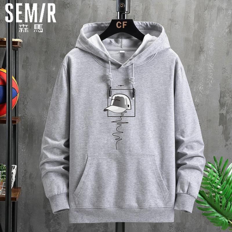 Áo Hoodie Dáng Rộng Vải Cotton Mỏng Màu Trơn Thời Trang Mùa Xuân Mới Cho Nam