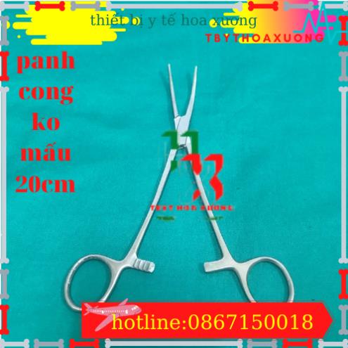Panh Y Tế, Panh Gắp Phẫu Thuật, Pen Kẹp Y Tế, Panh Cong Không Mấu 20cm - Hàng Pakistan