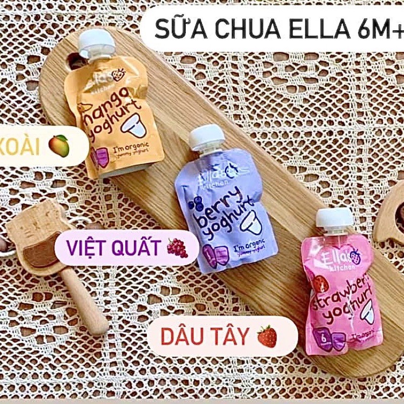 Sữa Chua Hy Lạp Ella Kitchen Cho Bé, Sữa Chua Hữu Cơ Ella's Kitchen Hoa Quả Ít Chua Organic Cho Bé 6M+. date t8,9/2022