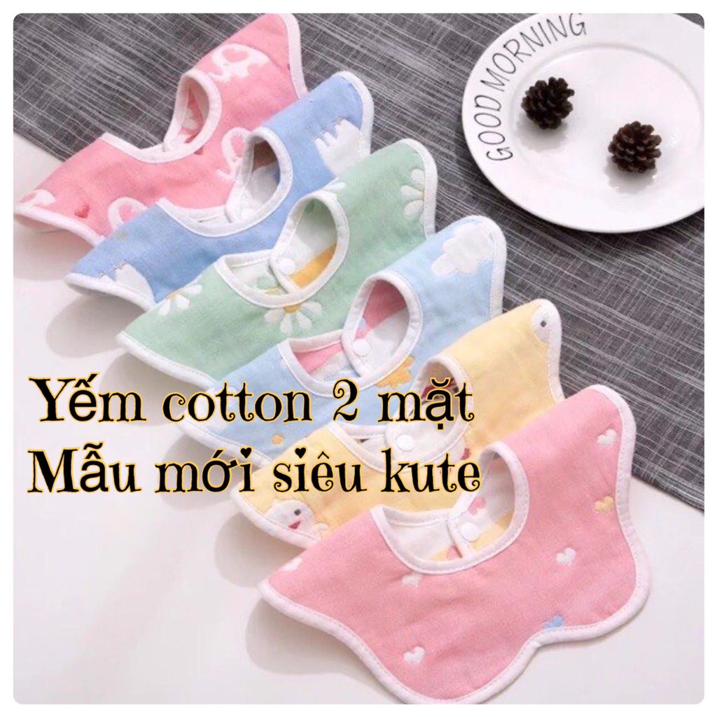 Yếm tròn, yếm dãi 360 có chống thấm dành cho bé chất liệu cotton mềm mịn thấm hút tốt nhiều màu sắc