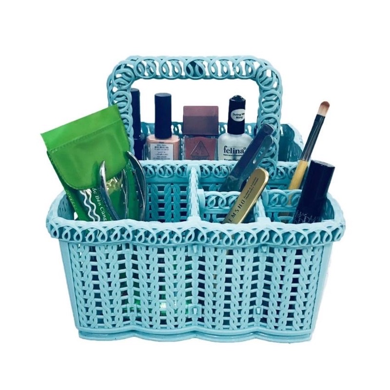 Giỏ Đựng Đồ Nail, Giỏ Đựng Đồ Trang Điểm 6 Ngăn Tiện Lợi (Giao Màu Ngẫu Nhiên)