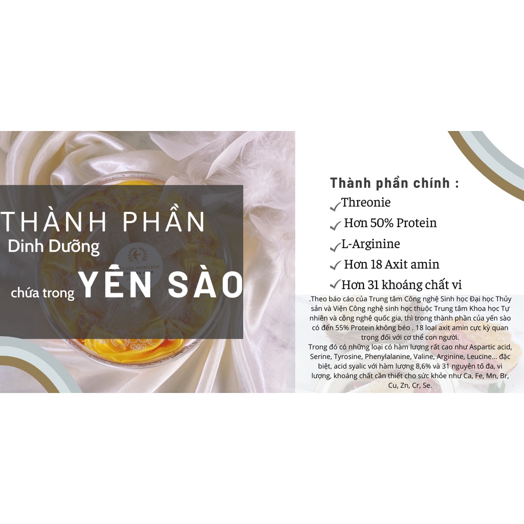 50gr Yến Sào Tinh Chế Sợi Dài Loại 1🎁lọ chưng yến + Nguyên liệu chưng Cao cấp !