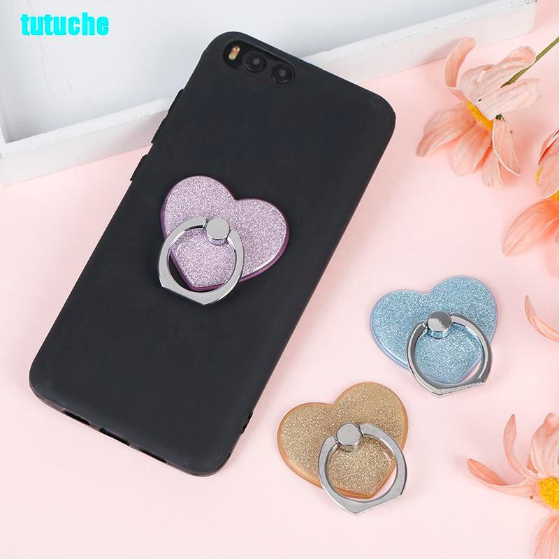 tutu Universal heart glitter finger ring mobile phone smartphone stand holder