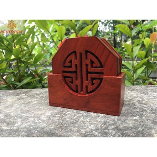 Đế lót ly gỗ chữ Thọ