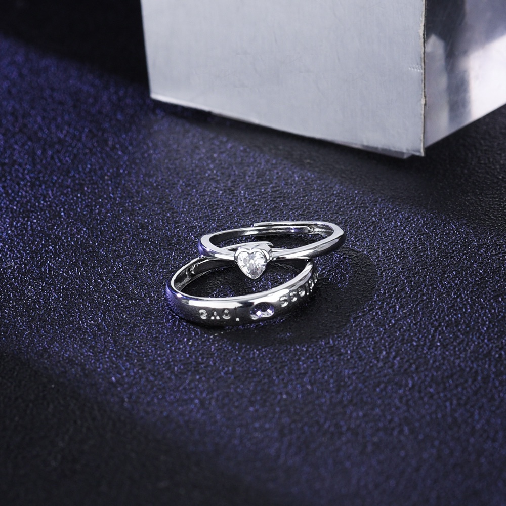 Nhẫn Đính Hôn Mỏng Mịn Đính Đá Zircon Trái Tim Rỗng Sang Trọng Thời Trang Cho Nam Nữ / Bạn Bè / Kỷ Niệm Đính Hôn