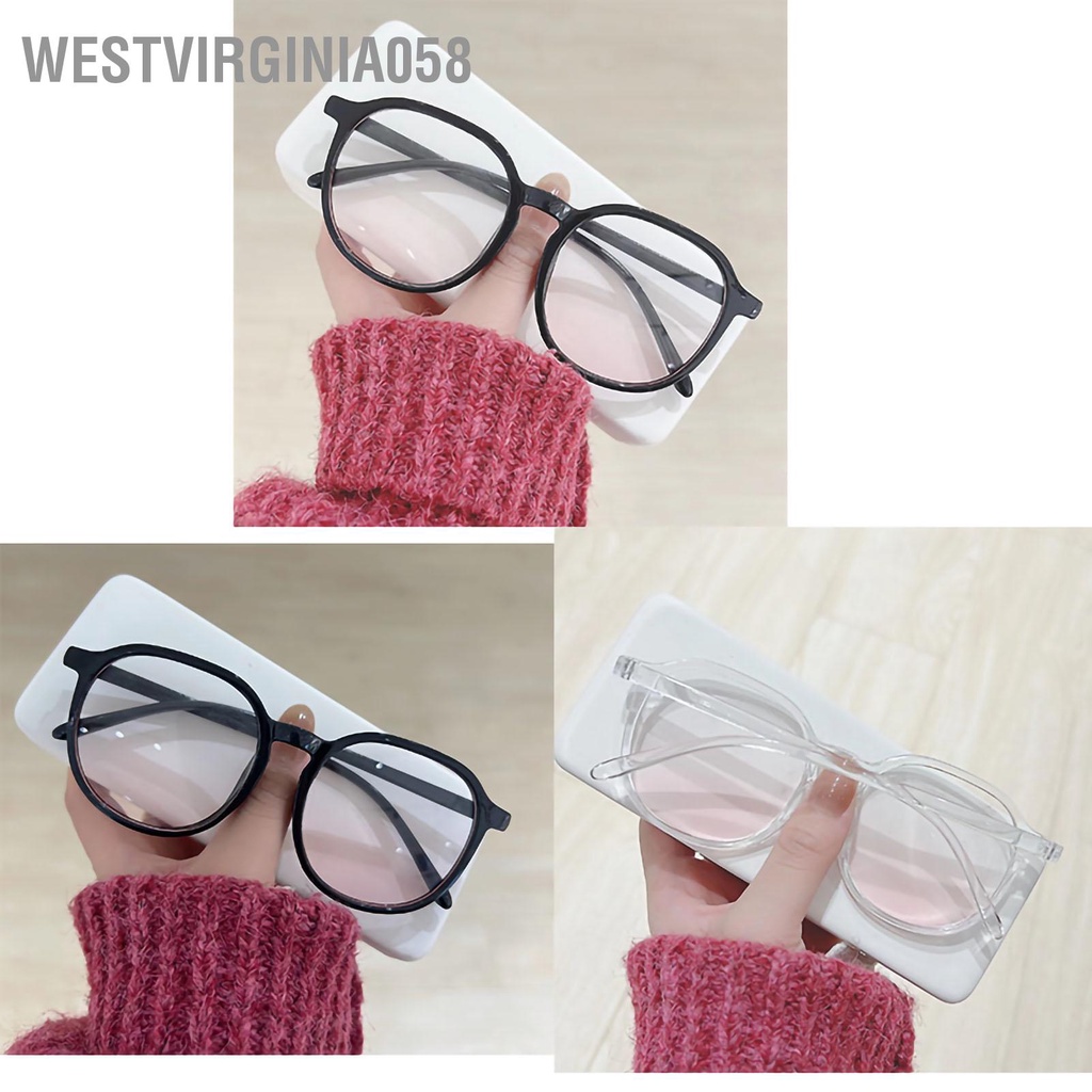 Westvirginia058 Kính khung lớn Block Blue Light 0 Diopter chơi game cho quý cô thời trang