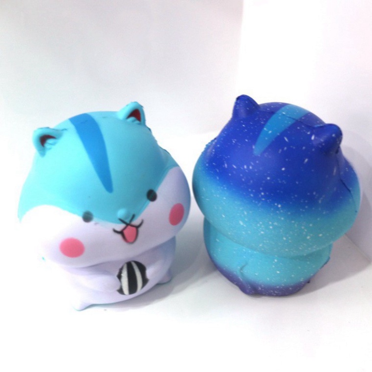 SQUISHY chuột sóc màu hồng má hồng lè lưỡi tay cầm bóng